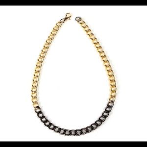 Boera gunmetal/gold chain necklace.
